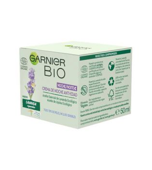 Garnier BIO - Crema da notte biologica antietà olio essenziale di lavanda e jojoba