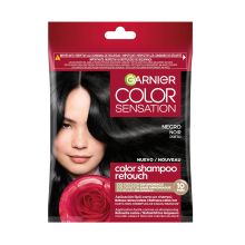 Garnier - Colorazione semipermanente senza ammoniaca Color Shampoo Retouch Color Sensation - 1.0: Nero