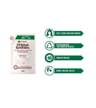 Garnier - Shampoo lenitivo Eco-Pack Délicatesse de avena Original Remedies - Capelli sensibili
