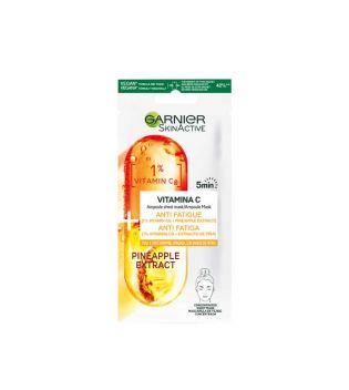 Garnier - Maschera in tessuto antifatica SkinActive - Vitamina C e ananas