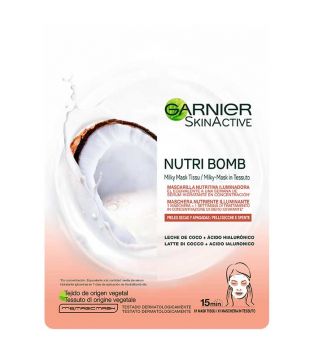 Garnier - Maschera viso nutriente e illuminante Nutri Bomb - Latte di cocco