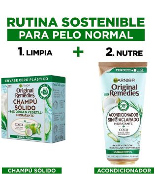 Garnier - Impacco balsamo senza risciacquo + Shampoo solido Coco Original Remedies - Capelli normali