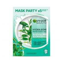 Garnier - Confezione da 5 maschere in tessuto Hydra Bomb - Pelli da miste a grasse