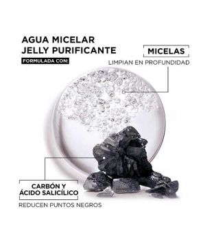 Garnier - *Skin Active*- Purifying Jelly acqua micellare con carbone 400ml - Pelle con punti neri