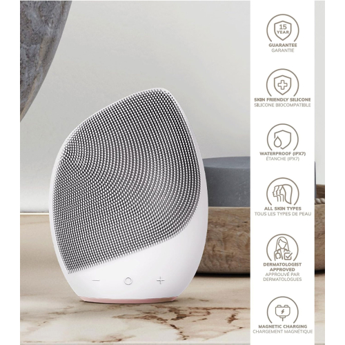 GESKE - Sonic Spazzola massaggiante e per la pulizia del viso 5 in 1 - Bianco oro rosa