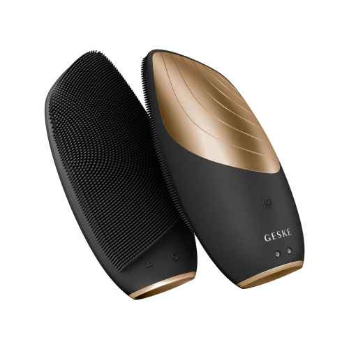 GESKE - Spazzola per la pulizia del viso e massaggiatore Sonic Thermo 6 in 1 - Oro nero