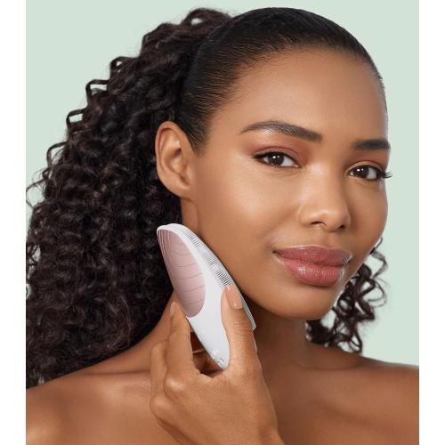 GESKE - Spazzola per la pulizia del viso e massaggiatore Sonic Thermo 6 in 1 - Bianco oro rosa