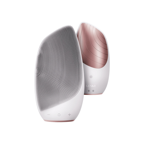 GESKE - Spazzola per la pulizia del viso e massaggiatore Sonic Thermo 6 in 1 - Bianco oro rosa