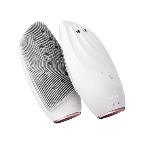 GESKE - Spazzola per la pulizia del viso e il massaggiatore Sonic Thermo Face-Lifter  8 in 1 - Bianco oro rosa