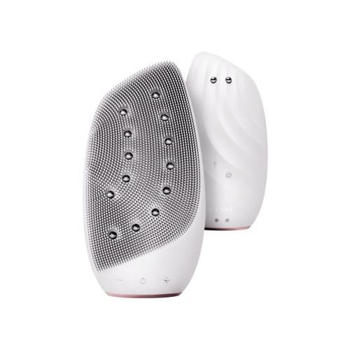 GESKE - Spazzola per la pulizia del viso e il massaggiatore Sonic Thermo Face-Lifter  8 in 1 - Bianco oro rosa