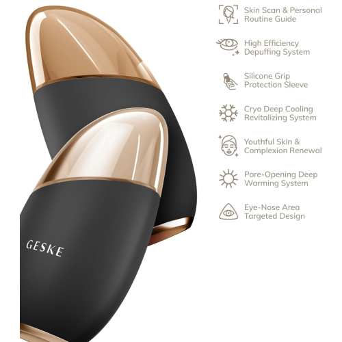 GESKE - Massaggiatore per occhi e viso 7 in 1 Cool & Warm - Black Gold
