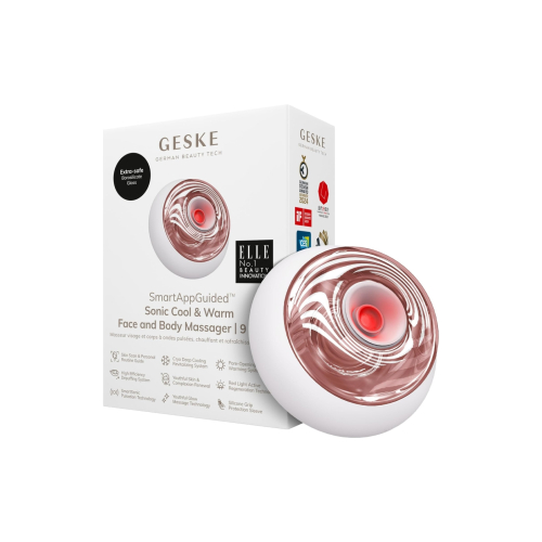 GESKE - Massaggiatore viso e corpo 9 in 1 Sonic Warm & Cool - White Rose Gold