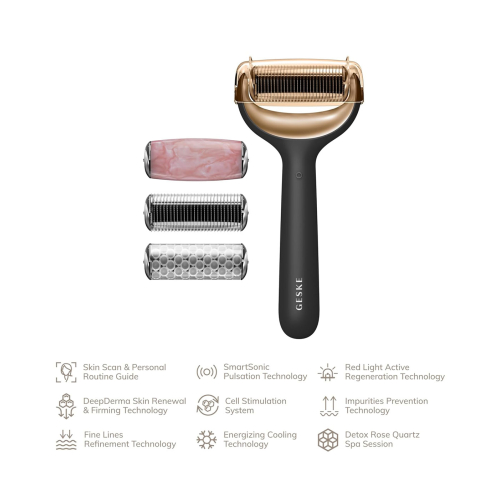 GESKE - Rullo viso e corpo con microaghi 9 in 1 - Oro nero