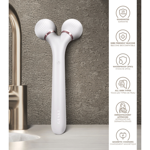 GESKE - Rullo facciale sonico 4 in 1 - Bianco oro rosa