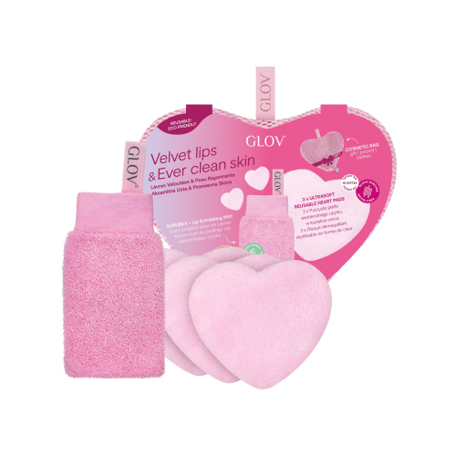 GLOV - *Amore Collection* - Set Dischi Viso e Guanti Esfolianti Labbra Velvet Lips And Ever Clean Skin