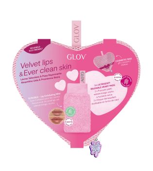 GLOV - *Amore Collection* - Set Dischi Viso e Guanti Esfolianti Labbra Velvet Lips And Ever Clean Skin