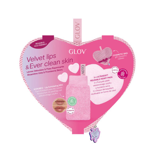 GLOV - *Amore Collection* - Set Dischi Viso e Guanti Esfolianti Labbra Velvet Lips And Ever Clean Skin