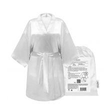 GLOV - Abito in raso Kimono Style - bianco