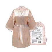 GLOV - Vestaglia in raso Kimono Style - Champagne