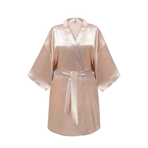 GLOV - Vestaglia in raso Kimono Style - Champagne
