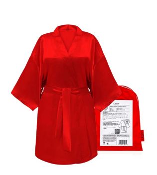GLOV - Vestaglia in raso Kimono Style - Rosso