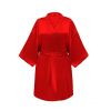 GLOV - Vestaglia in raso Kimono Style - Rosso