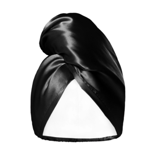 GLOV - Asciugamano turbante in raso double face - Nero