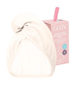 GLOV - Asciugamano turbante in raso e tessuto - Beige
