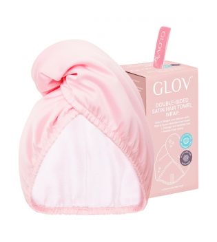 GLOV - Asciugamano turbante in raso e tessuto - Rosa
