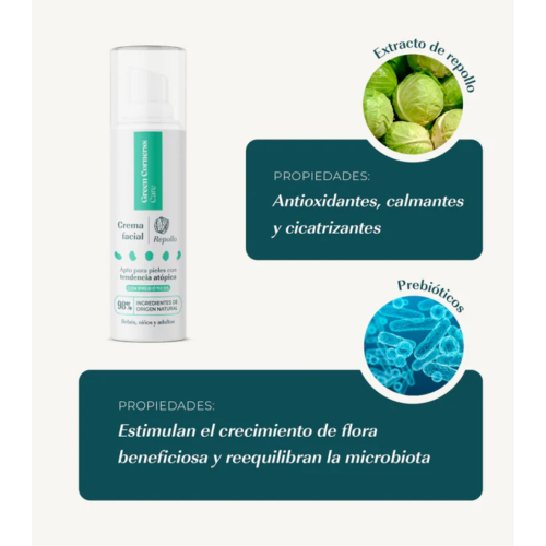 Green Cornerss - Crema viso idratante al cavolo - Pelle atopica