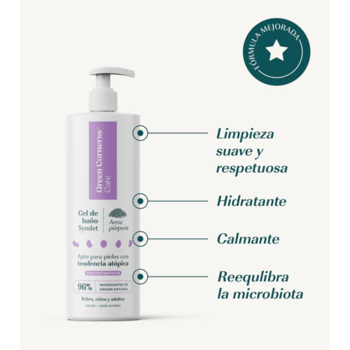 Green Cornerss - Gel da bagno al riso viola - Pelle atopica