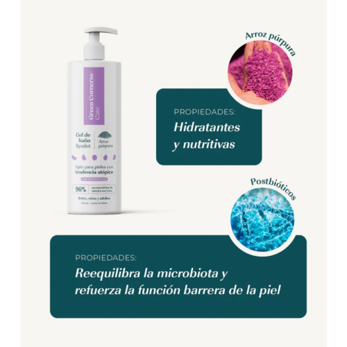Green Cornerss - Gel da bagno al riso viola - Pelle atopica
