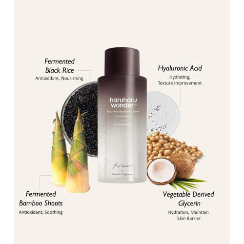 Haruharu Wonder - Tonico viso Black Rice Hyaluronic Free Fragance - 300ml 