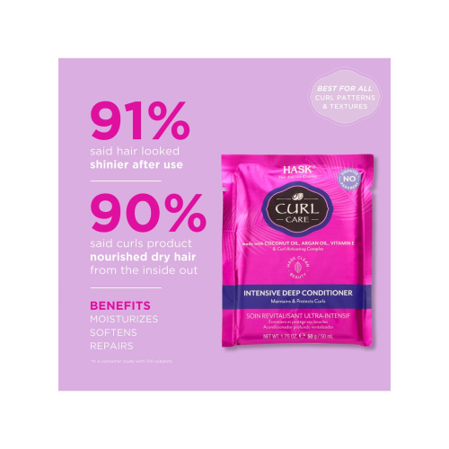 Hask - Balsamo rivitalizzante Deep Curl Curl Care - Olio di cocco, olio di argan e vitamina E