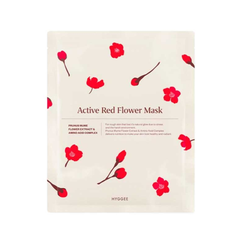 Hyggee - Maschera viso in cellulosa con estratto di prugna Active Red Flower