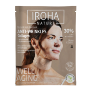Iroha Nature - Maschera Antirughe e Antietà per Viso e Collo - Collagene + Acido Ialuronico