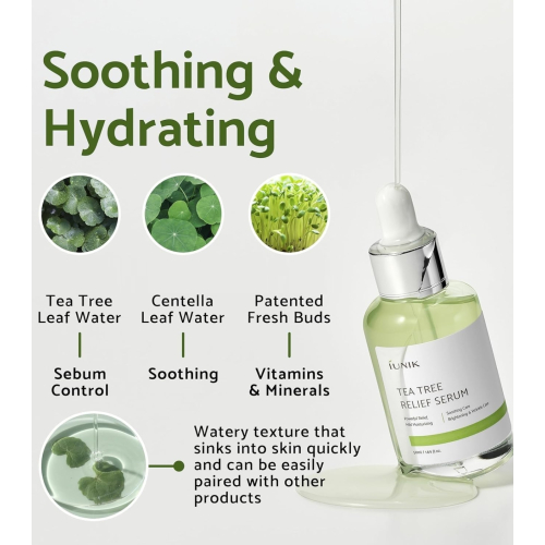 iUNIK - Siero viso Tea Tree Relief - Pelle acneica