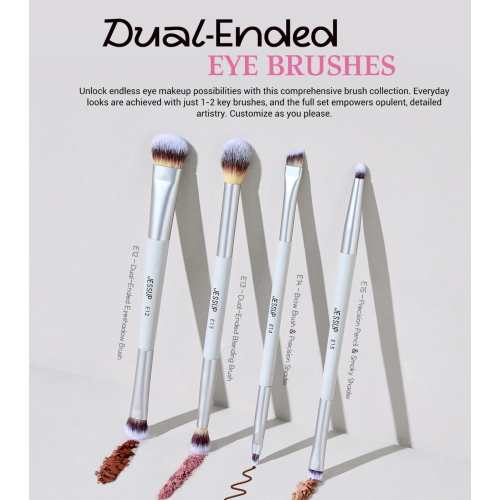 Jessup Beauty - *Innovation in Hand, Beauty in Heart* - Set di 7 pennelli doppi - Quiet Gray