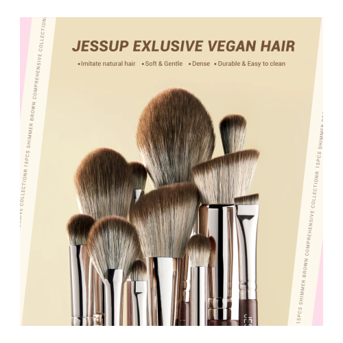 Jessup Beauty - *Makeup Essentials in a Box* - Set da 15 pennelli - Shimmer Brown