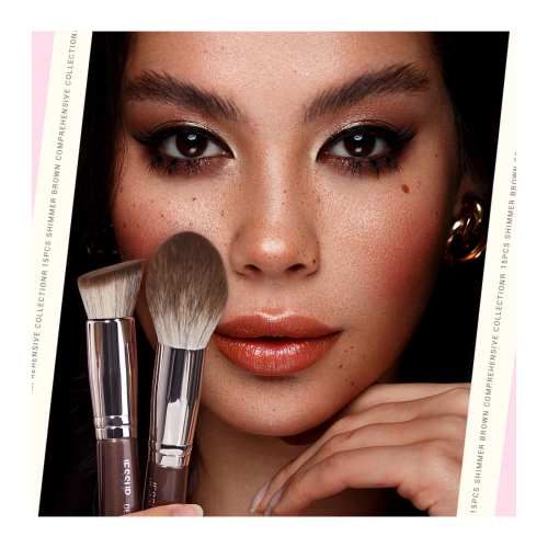 Jessup Beauty - *Makeup Essentials in a Box* - Set da 15 pennelli - Shimmer Brown