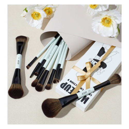 Jessup Beauty - *Makeup Lover Collection V* - Set di 10 pennelli - Bright Cyan