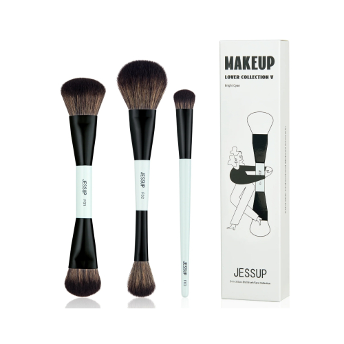 Jessup Beauty - *Makeup Lover Collection V* - Set di 3 pennelli doppi - Bright Cyan