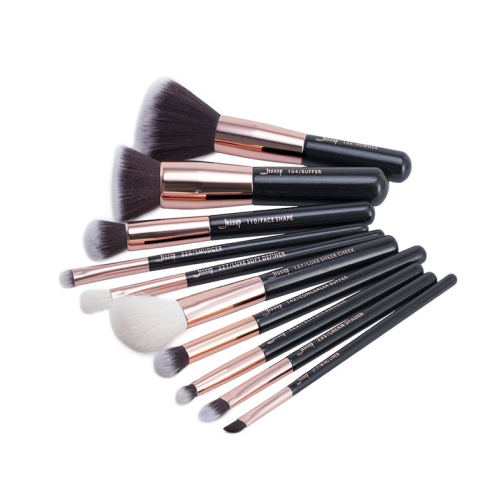 Jessup Beauty - Set di 10 pennelli - T156: Black/Rose Gold