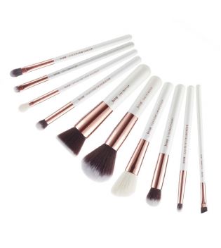 Jessup Beauty - Set di 10 pennelli - T216: White/Rose Gold