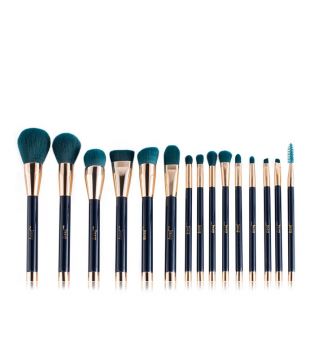 Jessup Beauty - Set di pennelli 15 pezzi - T113: Blue/Dark Green