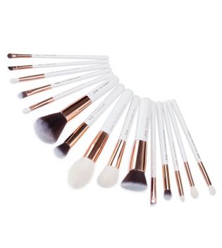 Jessup Beauty - Set di 15 pennelli - T220: White/Rose Gold