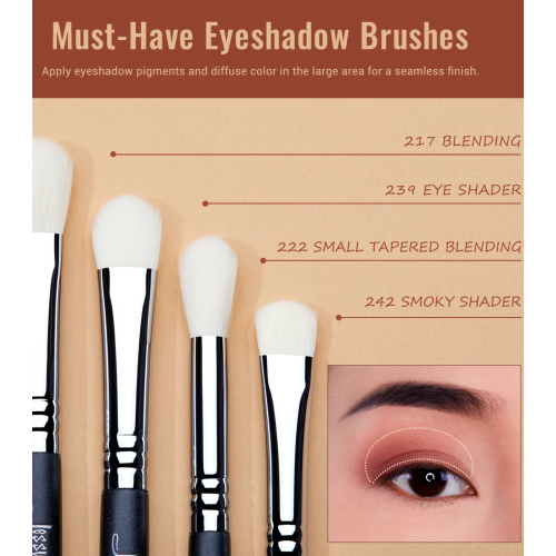 Jessup Beauty - Set di pennelli PRO 11pcs - T340: Black/Silver