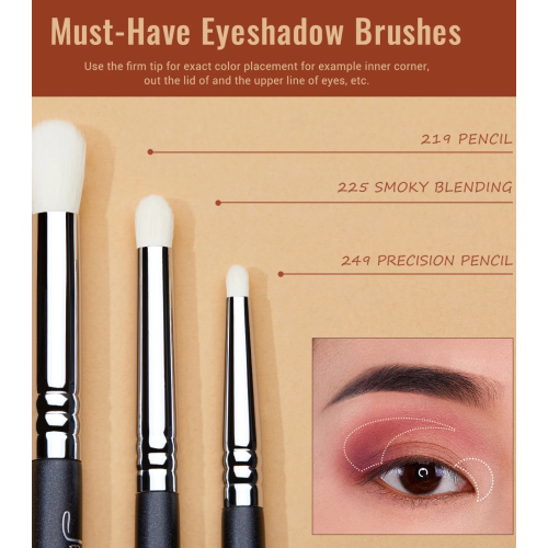 Jessup Beauty - Set di pennelli PRO 11pcs - T340: Black/Silver