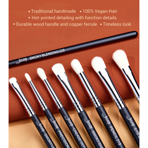 Jessup Beauty - Set di pennelli PRO 11pcs - T340: Black/Silver