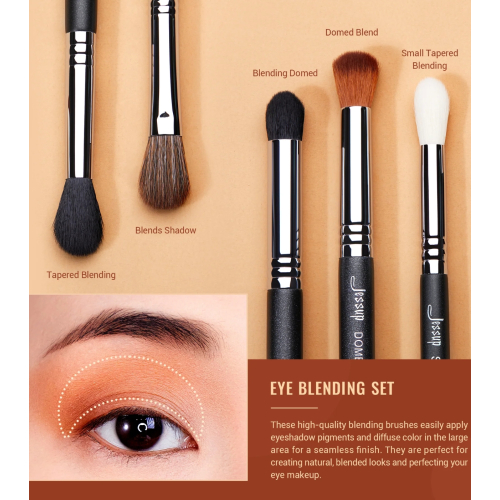 Jessup Beauty - Set di pennelli PRO 13 pezzi - T338: Black/Silver